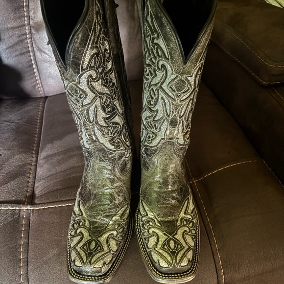 Bottes Western Cowboy J.B. Dillon Homme, Chèvre Véritable, Bout Carré, Taille 12 D